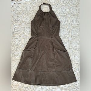 Calvin Klein Khaki Green Halter Dress